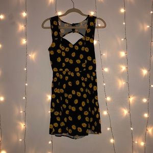 mini open back sunflower dress